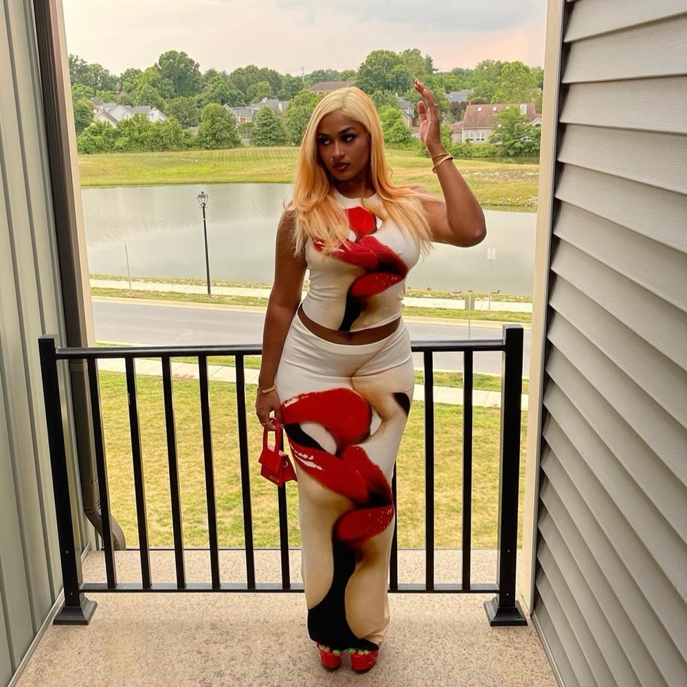 Jaded London Red Lip Print Set only worn ONCE